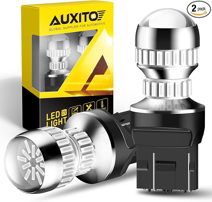 AUXITO 7440 7443 LED Bulb Red for Tail Lights Brake Lights, Super Bright T20 W21W 7441 7444 LED Replacement for Stop Tail Brake Signal Parking Reverse Backup Lights, Pack of 2
