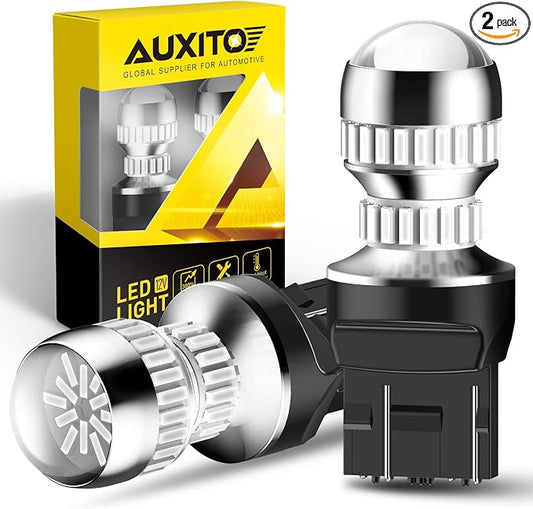 AUXITO 7440 7443 LED Bulb Red for Tail Lights Brake Lights, Super Bright T20 W21W 7441 7444 LED Replacement for Stop Tail Brake Signal Parking Reverse Backup Lights, Pack of 2