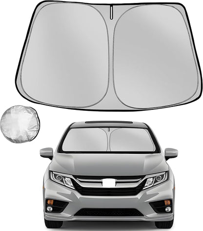 Windshield Sun Shade for 2018-2025 Hon-da Odyssey LX EX EX-L Touring Elite Minivan Foldable Sun Sunshade for Car Front Window Blocks Heat Automotive Interior Protector Custom Fit Accessories