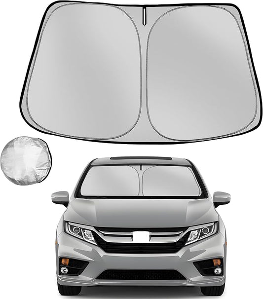 Windshield Sun Shade for 2018-2025 Hon-da Odyssey LX EX EX-L Touring Elite Minivan Foldable Sun Sunshade for Car Front Window Blocks Heat Automotive Interior Protector Custom Fit Accessories