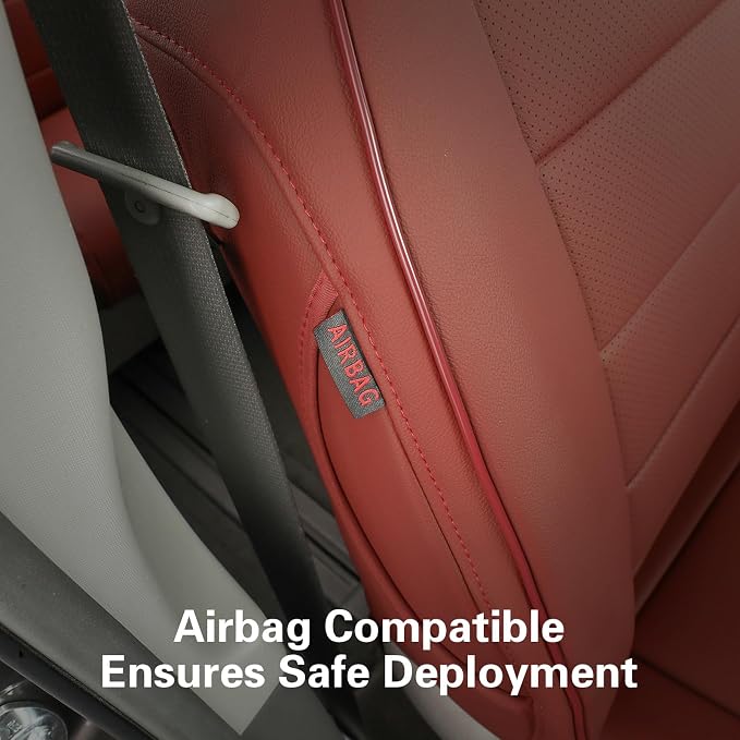 EKR Sienna Seat Covers for 2011-2020 Toyota Sienna LE,XLE, SE,XLE Premium 2nd Row 4/2/4 Split,8 Seats,Waterproof Car Seat Cover Full Set,Car Seat Protectors- Three Row,Leather (Burgundy)