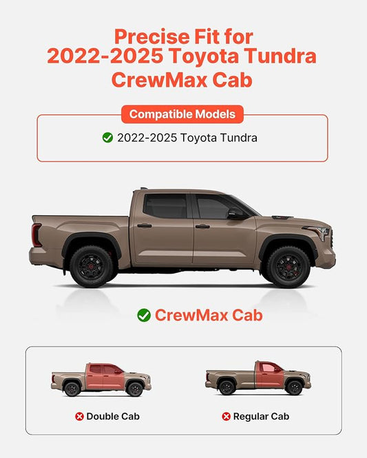 VEVOR Running Boards Compatible with 2019-2025 Chevy Silverado/GMC Sierra 1500 Crew Cab 2020-2025 Chevy Silverado/GMC Sierra 2500HD 3500HD Crew Cab,6 Inches Side Steps, Black Carbon Steel Nerf Bars
