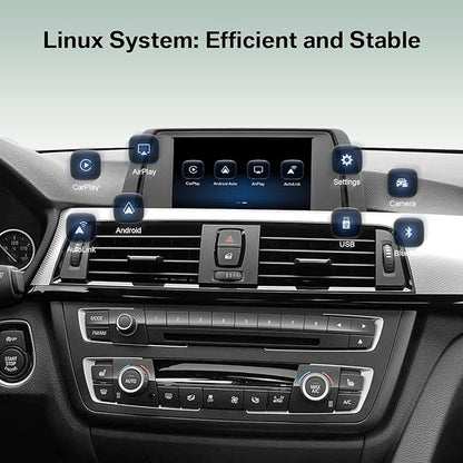 Wireless CarPlay Android Auto Adapter for BMW NBT 1 2 3 4 5 6 7 Series X1 X3 X4 X5 X6 2012–2016 Retrofit Decoder Support Mirrorlink, Rear Camera and OEM Car Functions