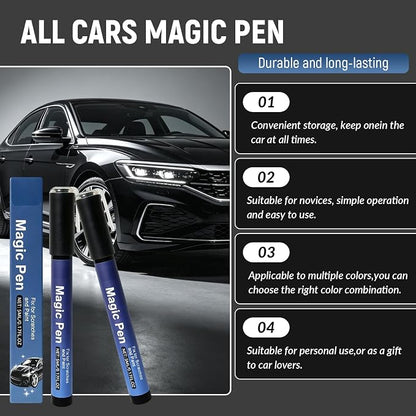 2 PCS Magic Car Scratch Removal Pen, 2026 New Car Paint Repair Pen for Minor Clear-Coat Scratches, Portable Auto Scratch Remover, Weather-Resistant for All Models