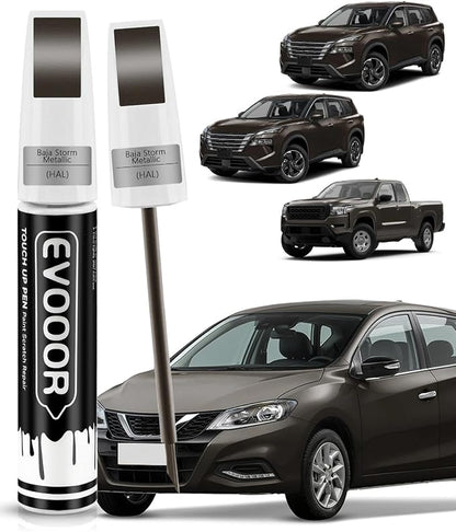 Touch Up Paint Compatible with Nissan Exact Match 2 in 1 Touch up Paint for Chips and Nicks Repair (Baja Storm Metallic(HAL))