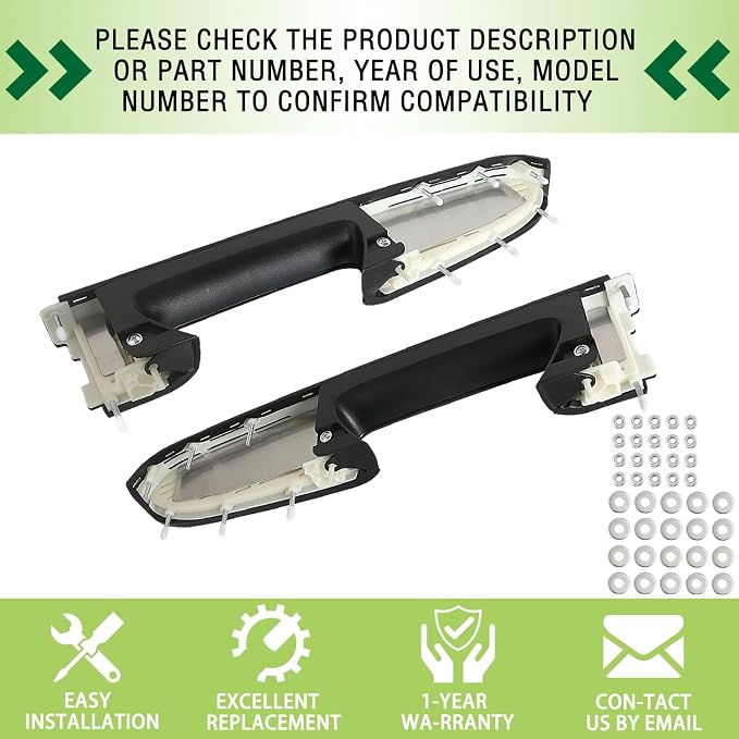 Upgraded Door Armrest Repair Kit Left Driver & Right Passenger Side Door Panel Handle Black Compatible with 2010-2014 Chevy Silverado GMC Sierra 1500 2500HD 3500HD Replaces 22818465 22818470