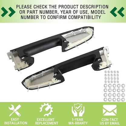 Upgraded Door Armrest Repair Kit Left Driver & Right Passenger Side Door Panel Handle Black Compatible with 2010-2014 Chevy Silverado GMC Sierra 1500 2500HD 3500HD Replaces 22818465 22818470