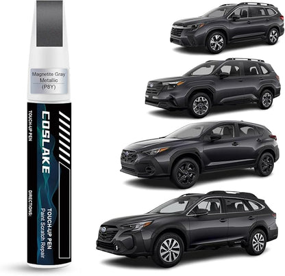 Car Touch Up Paint(Magnetite Gray Metallic(P8Y)) for SUBARU, Car Paint Scratch Repair Kit, Quick & Easy Solution to Repair, 2 in 1 Scratch Remover Pen with Color-Matched