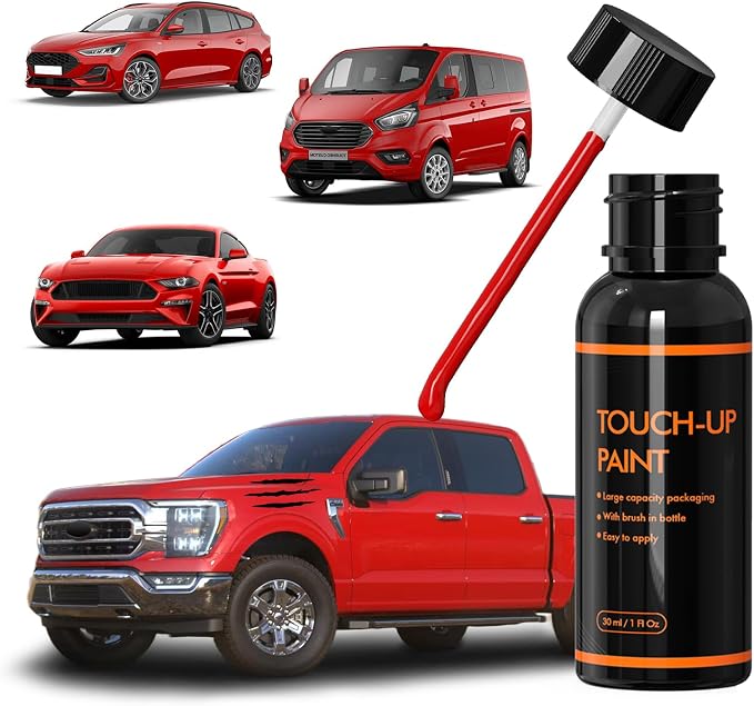 PQ Race Red Touch Up Paint for Ford, DIY Car Paint Scratch Repair Kit, Automotive Paints, Quick & Easy Fix Scratch Repair for F-150/Mustang/Ranger/Escape/Explorer/Bronco/Responder