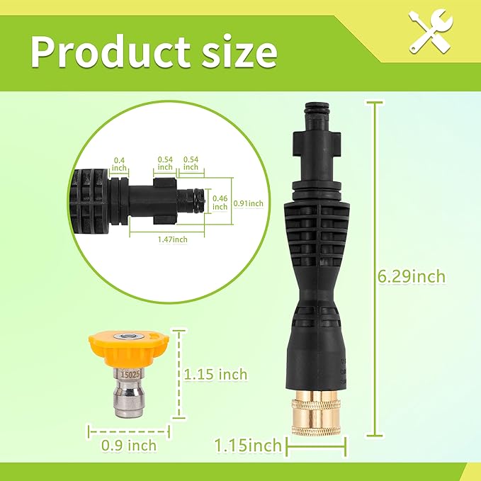 FIXFANS Foam Cannon with Replacement Adapter for Portland Husky Ryobi | Wide Neck Pressure Washer Snow Foam Lance, Heavy Duty Power Washer Foam Blaster, 1/4 Inch Quick Connector, 5 Nozzles, 1L