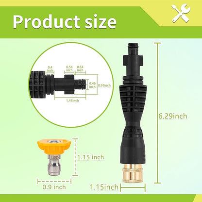FIXFANS Foam Cannon with Replacement Adapter for Portland Husky Ryobi | Wide Neck Pressure Washer Snow Foam Lance, Heavy Duty Power Washer Foam Blaster, 1/4 Inch Quick Connector, 5 Nozzles, 1L