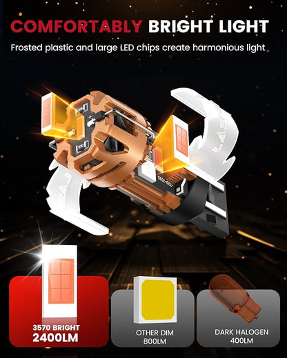 LASFIT 7440 7443 Brake Light LED bulb Built in Resistor for Red Tail Light Upgraded Bright 7444na 7441 7444 7440NA W21W WY21W LED Canbus Ready Stop Lights, Pack of 2