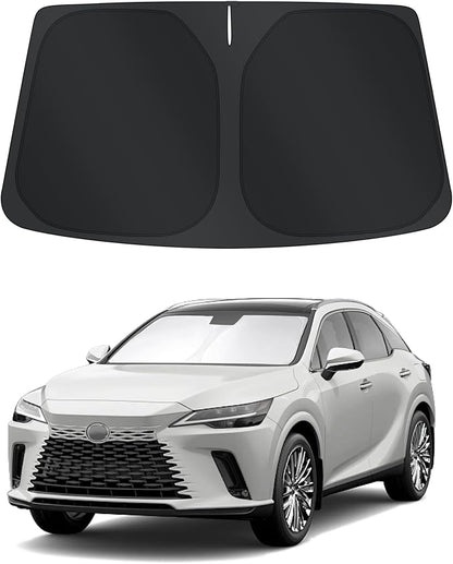 TINGLU Sun Shade for Lexus RX 2023 2024 2025 2026 Accessories Windshield Sun Shade Window Shade UV Rays Protection Sun Visor Cover with Steering Wheel Sunshade Storage Bag