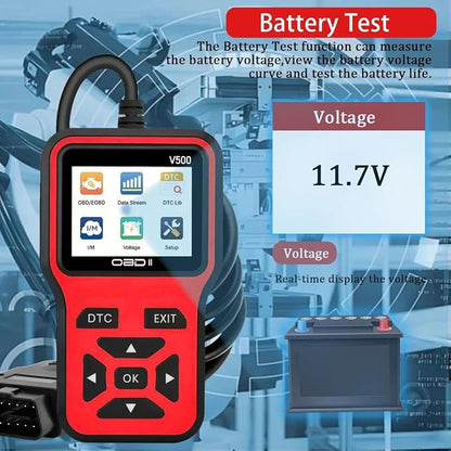 V500 OBD2 Scanner Diagnostic Tool, Professional Code Reader with Live Data Stream, DTC Lookup, I/M Readiness, O2 Sensor Test, EVAP System Test, Vehicle Info Display