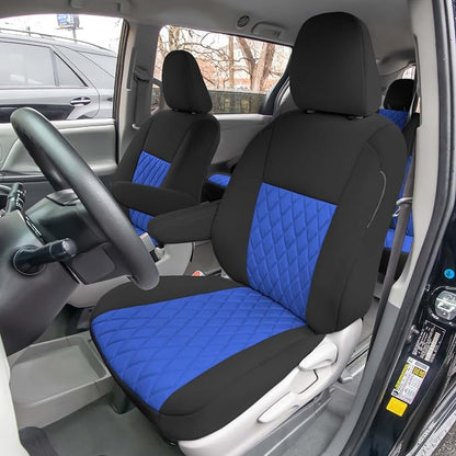 FH Group Custom Fit Car Seat Covers Specifically Made for 2011-2020 Toyota Sienna 7-8 Seater with Ultraflex Neoprene Water Resistant Automotive Seat Covers - Front Set Blue