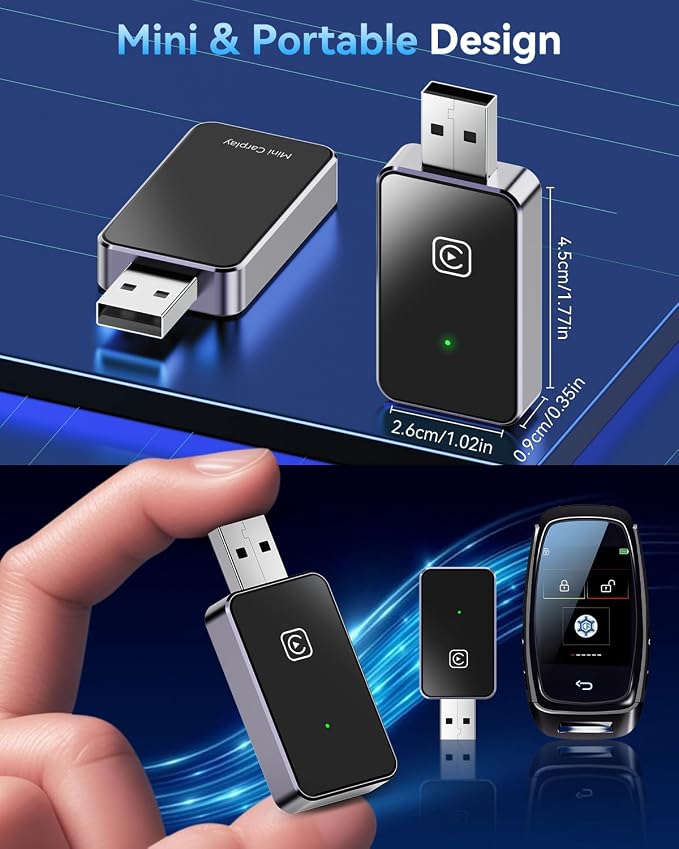 PWAYTEK 2026 Upgraded 2 in 1 Wireless CarPlay & Android Auto Adapter, USB A/C Dongle Convert Factory Wired for iOS 10+ & Android 11+(Black)