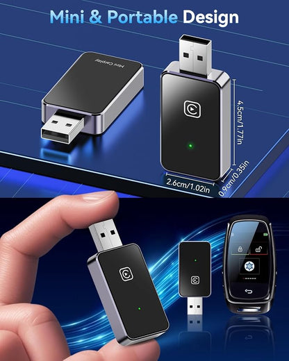 PWAYTEK 2026 Upgraded 2 in 1 Wireless CarPlay & Android Auto Adapter, USB A/C Dongle Convert Factory Wired for iOS 10+ & Android 11+(Black)