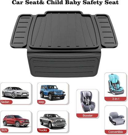 insefocc TPE Car Seat Protector for Child Car Seat, Waterproof Anti‑Slip No Imprints Car Seat Cover, Universal Booster Seat Protector for Baby & Pet, BPA‑Free Under Seat Car Mat（Black 2pc）