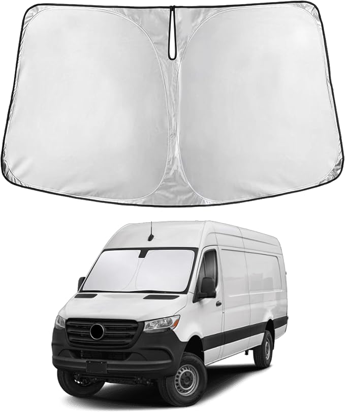 EcoNour Windshield Sunshade Compatible for Freightliner/Mercedes Benz Sprinter 2007-2024 2025 2026, Sun Visor for Front Windshield & Window Sun Shade Cover, UV Heat Protector, Car Accessories
