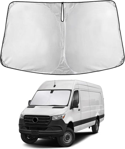 EcoNour Windshield Sunshade Compatible for Freightliner/Mercedes Benz Sprinter 2007-2024 2025 2026, Sun Visor for Front Windshield & Window Sun Shade Cover, UV Heat Protector, Car Accessories