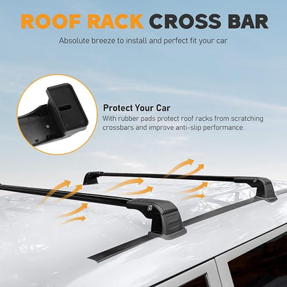 Roof Rack Cross Bar Compatible with Kia Soul 2014 2015 2016 2017 2018 2019 Roof Rack Cross Bars Aluminum Adjustable Roof Rack Rail