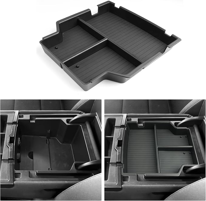 For Center Console Upper Armrest Organizer ABS Materials Compatible with 2014–2019 Silverado/Sierra 1500&2015–2019 Silverado/Sierra 2500HD/3500HD – Split-Bench Folding Seat