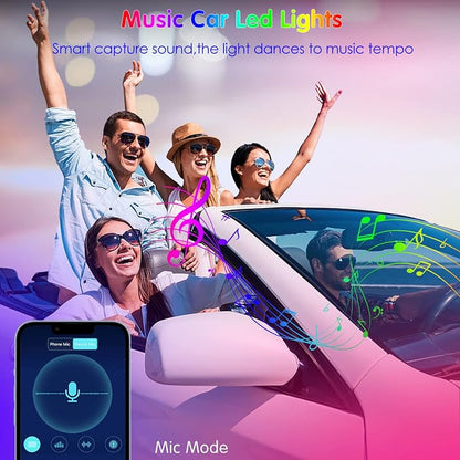 Interior Car Lights Keepsmile Car Accessories APP Control with Remote Music Sync Color Change RGB Under Dash Lighting with Charger 12V LED Lights Running Board Lights