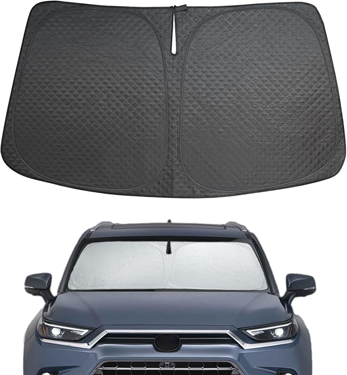 Car Windshield Sun Shade 5 Layers Thick for 2020-2025 2026 Toyota Highlander SUV (L LE XLE Limited Platinum) - Front Window Sunshade Sun Visor Accessories - Protector Vehicle Reflect UV Sun and Heat