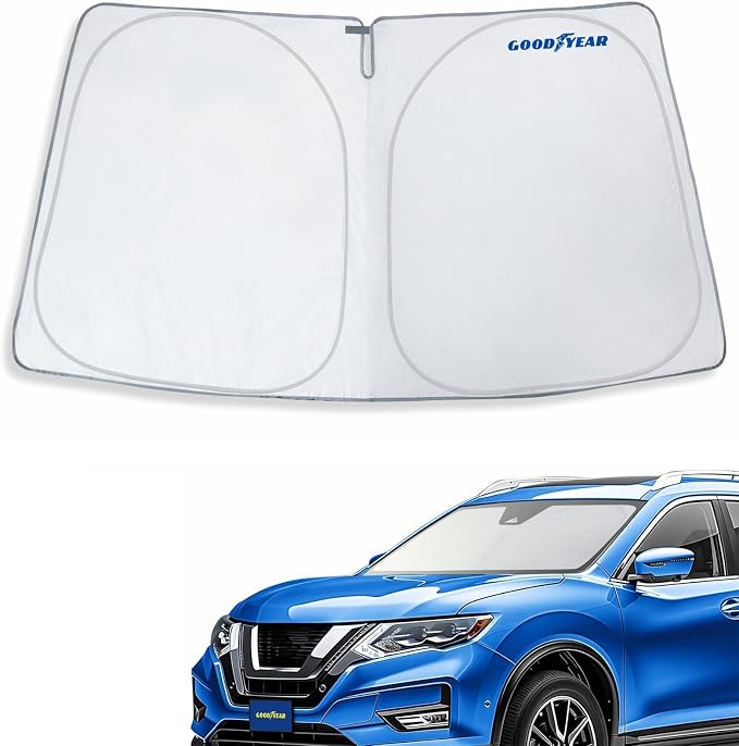 Goodyear Foldable Windshield Sunshade for Nissan Rogue 2014-2020, Car Accessories, Sunshade Cover, Sun Shade Car Windshield, Window Sun Blocker - GY008299