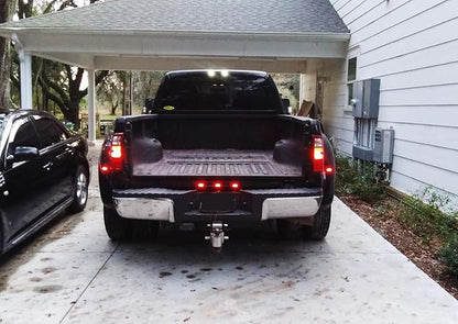 iJDMTOY OEM-Spec Red Lens 9-LED Rear Truck Bed Mounted Center Tailgate Running Light Bar, Compatible with 1999-2010 Ford F-250 F-350 F-450 DRW, Also Fit Other Truck/Pickup