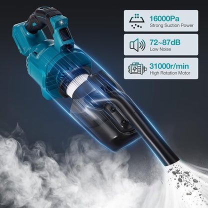 Handheld Cordless Vacuum Cleaner Compatible with Makita 18V Battery, Portable Wireless Power Vacuum Cleaner, 4 Multi Nozzle, 2 HEPA Filter, Lightweigt Vacuum for Home Pet Hair, Car(Tool Only)