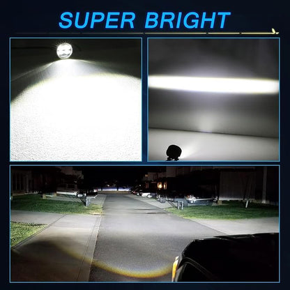 SAE LED Fog Lights, ACEC SHOP 2PCS 80W 3.5 Inch Round LED Pods DOT Approved Street Legal Pod Lights Off Road Driving Fog Light Bars for Trucks Pickup Wrangler JK Tacoma Tundra SUV UTV ATV Motorcycle