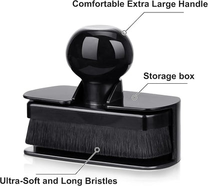 2pcs Large Car Tire Shine Applicator,Vegan Tire Shine Brush - Automotive Tire Dressing Applicator Brush with Storage Stand for Tire Detailing & Car Wash Kit, 3.6 Inch Length (Black)