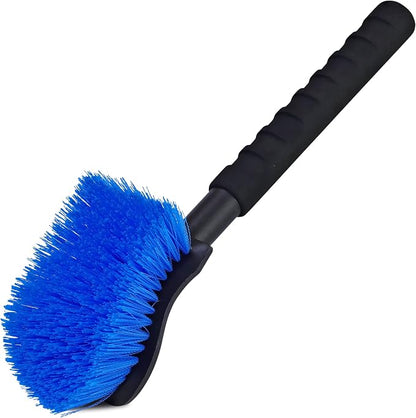 TAKAVU 17.5" Wheel Tire Body Brush Stiff Bristle - Gentle Car Wash Brush Long Handle for Safe Tire Sidewall & Wheel Cleaning - Scratch - Free Automotive Tool (Blue)