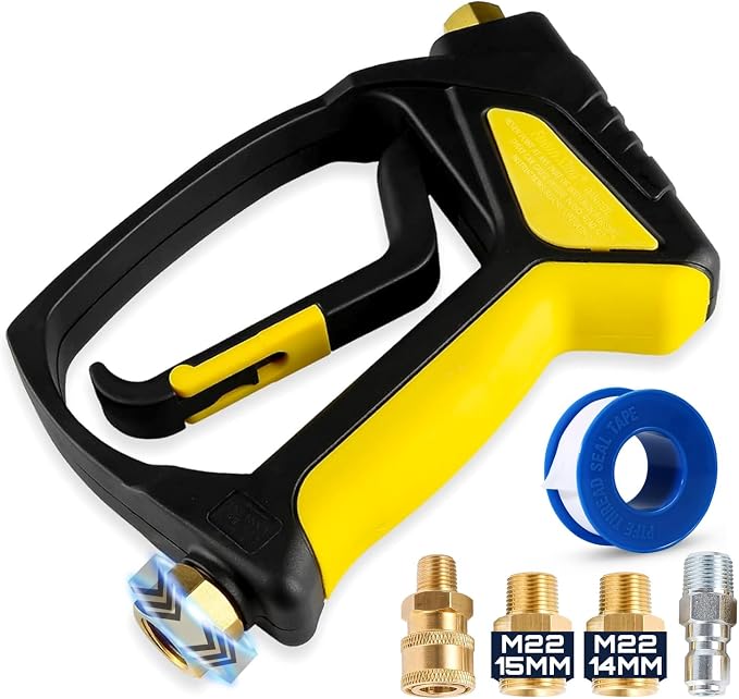 Foam King Short Pressure Washer Gun Handle, Snub Nose Power Washer with Swivel, 3/8" NPT Male & 1/4" Quick Connect, Foam Cannon Attachment for Car Wash, The Snubster for Easy Cleaning