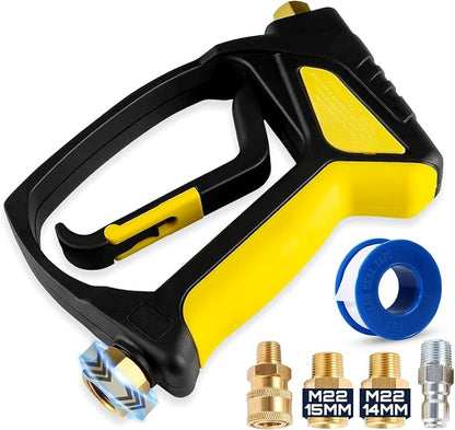 Foam King Short Pressure Washer Gun Handle, Snub Nose Power Washer with Swivel, 3/8" NPT Male & 1/4" Quick Connect, Foam Cannon Attachment for Car Wash, The Snubster for Easy Cleaning