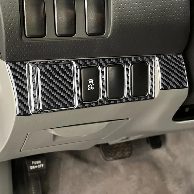 NVCNX Real Premium Carbon Fiber for Toyota 2nd Gen Tacoma Accessories 2005-2015 2006 2007 2008 2009 2010 2011 2012 2013 2014 Car Dash Driver Side Button Panel Cover Interior Trim Sticker Decal 4PCs