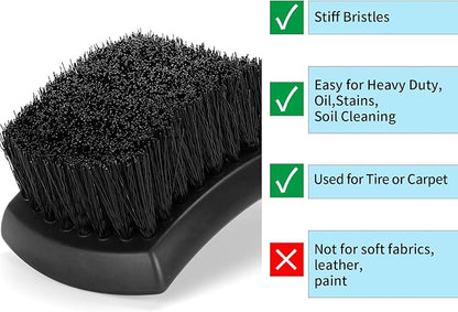 Fitosy Wheel Rim & Tire Brush Set, Soft & Stiff Bristle Wash Cleaning Supplies Kit for Car Body Exterior Surface, Carpet, Truck,SUV,RV,Motorcycle