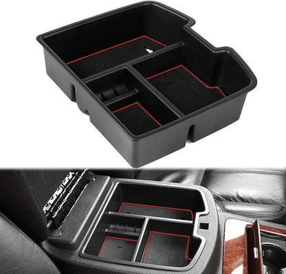 EDBETOS Center Console Organizer Tray Compatible with GMC Sierra 1500 Chevy Silverado Suburban 2500 Avalanche 07-13 Accessory 07-14 Sierra 2500 3500 Yukon Silverado 2500 3500 Suburban 1500 Tahoe, Red