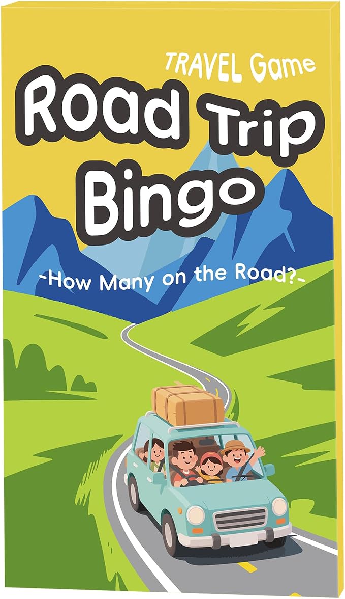 Road Trip Bingo Travel Game for Kids & Families | Road Trip Essentials, Reusable Activity, Dry-Erase Cards, Perfect for Car Rides & Vacations