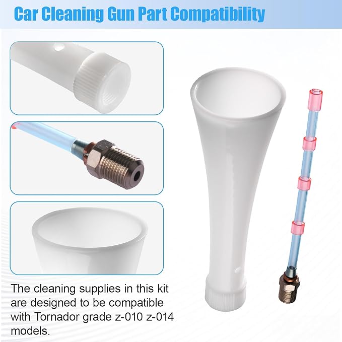 Maintenance Rebuild Kit for Classic Car Cleaning Gun Parts Z-010 and Blow Out Tool Z-014 Maintenance Replacement Part for Car Spraying Clean Gun Class Products and conical Replacement Part White-1 Set