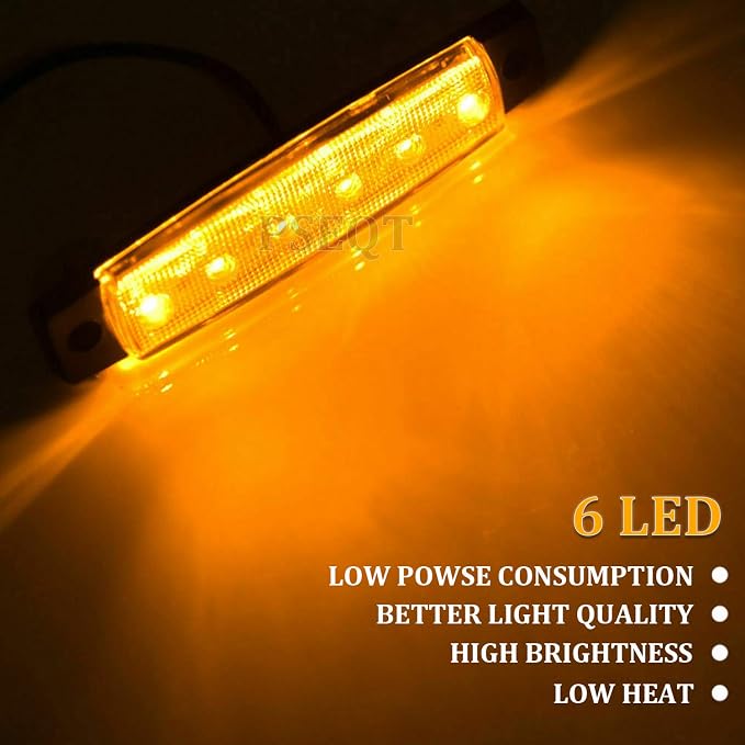 PSEQT 10 Pcs LED Rock Strip Lights Car Underglow Wheel Fender Well Lighting Kits Waterproof for Golf Cart Wrangler Offroad Truck RV UTV ATV Snowmobile (Amber Yellow)