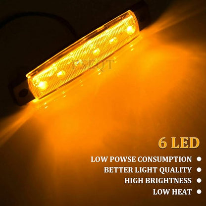 PSEQT 10 Pcs LED Rock Strip Lights Car Underglow Wheel Fender Well Lighting Kits Waterproof for Golf Cart Wrangler Offroad Truck RV UTV ATV Snowmobile (Amber Yellow)