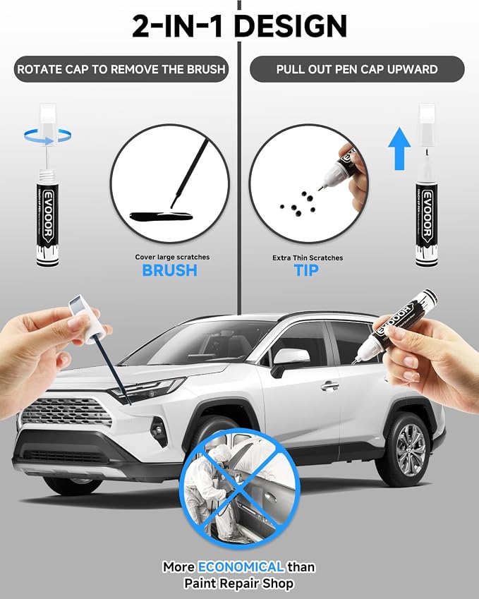 089 Wind Chill Pearl Tricoat Touch Up Paint Compatible with Toyota Exact Match 2 in 1 Touch up Paint for Chips and Nicks Repair