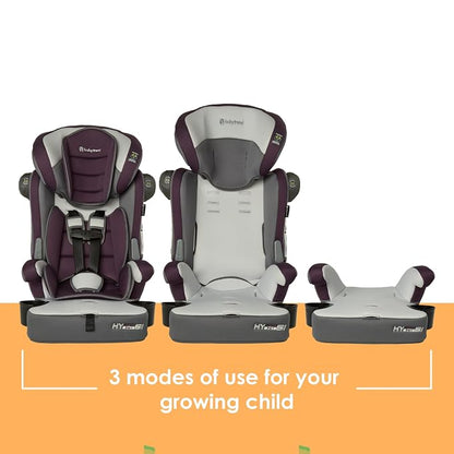Baby Trend Hybrid SI 3-in-1 Combination Booster Seat, Dash Plum – Side-Impact Protection, 3-Stage Growth Design, Adjustable Headrest, Cushioned Comfort
