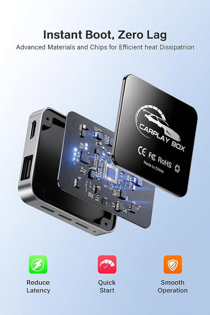 Wireless CarPlay & Android Auto AI Box, 4K HDMI for Wired CarPlay Cars