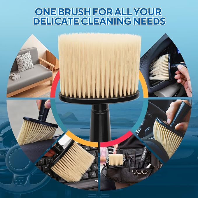 Car Interior Detailing Brush, Auto Detailing Brushes Dusting Car Accessories for Dashboard Interior, AC Vents, Leather, Keyboard, Scratch-Free