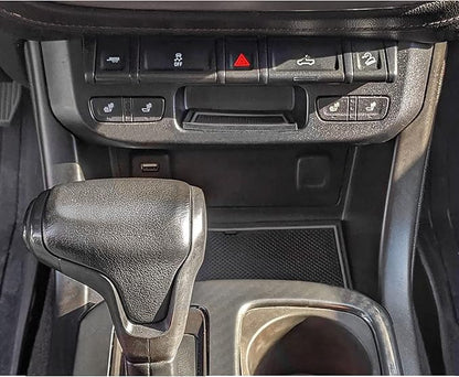 JDMCAR Custom Liner Accessories Compatible with Chevy Colorado/GMC Canyon 2015-2021 2022, Cup Holder, Door Pocket, and Center Console Insert Mat Kit 26-PC Set (Crew Cab, Gray Trim)