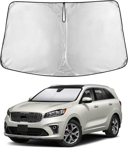 EcoNour Windshield Sunshade Compatible for Kia Sorento 2016-2018 2019 2020, Sun Visor for Front Windshield & Window Sun Shade Cover, UV Heat Blocker & Protector, Car Accessories