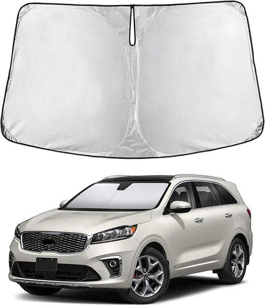 EcoNour Windshield Sunshade Compatible for Kia Sorento 2016-2018 2019 2020, Sun Visor for Front Windshield & Window Sun Shade Cover, UV Heat Blocker & Protector, Car Accessories